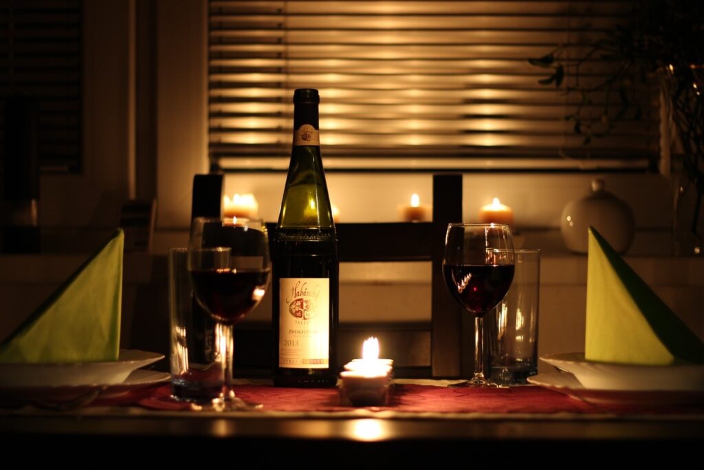 Romantic dinner on valentine’s day